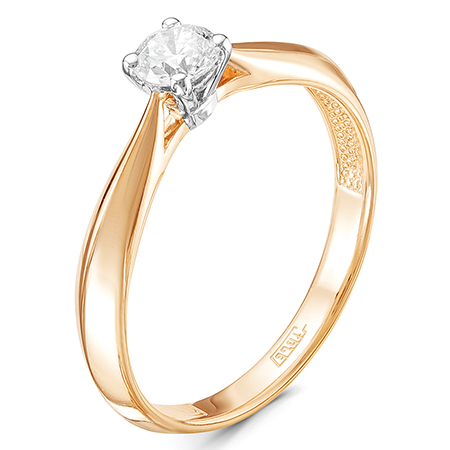 Кольцо, золото, бриллиант, красный, 01-2657